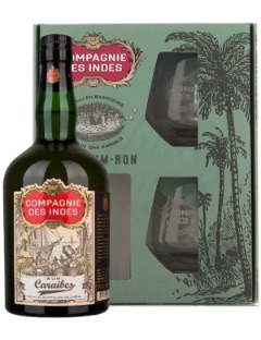 Compagnie des Indes Latino Rum gift pack 2 glass 40% 70 cl