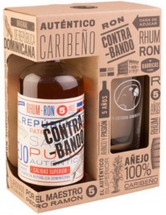 Contra-Bando 5y Rum Giftpack   glass 38% 70cl
